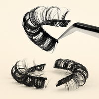 Fournitures d'emballage personnalisé pour cils en faux vison, super bouclés et volumineux, 10 paires, cils entiers en bande