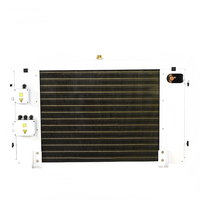 Radiateur de condensation à ailettes en cuivre, ventilateur axial simple, armoire horizontale peinte en blanc pour chambre froide de petite taille
