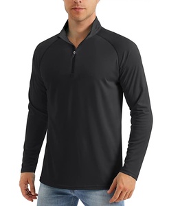 Chất Lượng Cao Biểu Tượng Tùy Chỉnh Upf 50 + Người Đàn Ông Của 1/4 Dây Kéo Polo Áo Sơ Mi Dài Tay Áo Độ Ẩm Wicking Polyester Thể Thao Golf Áo Sơ Mi Polo Top - Product Image 5