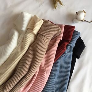 <span class=keywords><strong>Pull</strong></span> à manches longues pour femmes Col haut thermique Tops col roulé Femme Hiver Slim Jumpers Choker Sweaters - Product Image 6