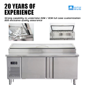 อุปกรณ์ครัวเชิงพาณิชย์ โต๊ะ<span class=keywords><strong>เตรียม</strong></span>พิซซ่าสแตนเลสแบบวางใต้เคาน์เตอร์ ตู้เย็นสำหรับเตรีย<span class=keywords><strong>ม</strong></span>สลัดบาร์และแซนวิช - Product Image 1