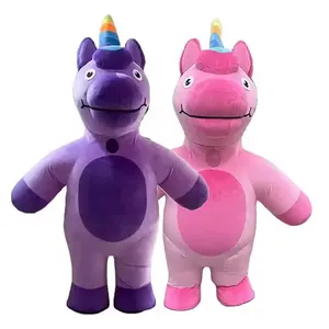 efun 2m 2.6m Purple inflatable Unicorn Mascot Costume Plush Garment Fursuit Pink Unicorn Advertising Costumes Mascot For Adult