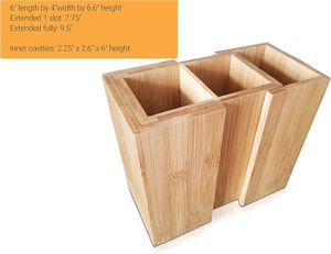<span class=keywords><strong>Portaposate</strong></span> in legno, <span class=keywords><strong>portaposate</strong></span> nero Rack con 2 scomparti utensili da cucina - Product Image 4