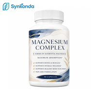 Capsules végétariennes de complexe de magnésium à marque privée – 8 formes de magnésium élémentaire, sans OGM, haute absorption, soutien osseux pour adultes