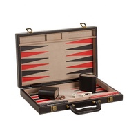 Table d'échecs pliante en cuir PU pour adultes, boîte de Backgammon