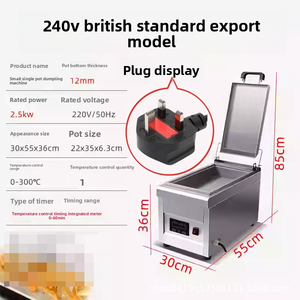110V商用电熨斗，用于煎饺和春卷，双头便携式炉具，带大锅 - Product Image 4