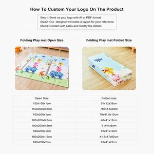 大型子供子供子供子供防水折りたたみ折りたたみ式床赤ちゃんプレイマット公平性クロールソフトメモリーフォームスポーツ玩具ODM - Product Image 2