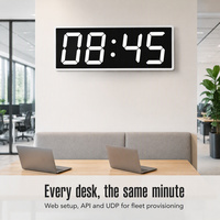 Jam Dinding WS604S 6 Inci 4 Digit LED WiFi NTP Network Timer Countdown Stopwatch 30 Alarm Output Relay Peredupan Otomatis Digital