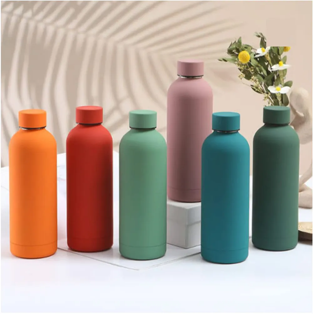 Portable Stainless Steel Small Mouth Water Bottle Outdoor Sports Travel Drink Thermos Bottles