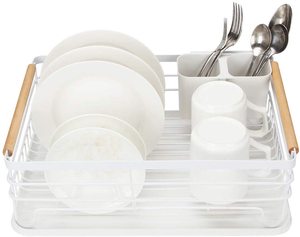 Estante moderno para <span class=keywords><strong>platos</strong></span> con mango <span class=keywords><strong>de</strong></span> <span class=keywords><strong>madera</strong></span>, <span class=keywords><strong>escurridor</strong></span> <span class=keywords><strong>blanco</strong></span> <span class=keywords><strong>y</strong></span> <span class=keywords><strong>de</strong></span> <span class=keywords><strong>madera</strong></span>, plato <span class=keywords><strong>de</strong></span> cocina para el hogar, taza, estante <span class=keywords><strong>de</strong></span> secado <span class=keywords><strong>de</strong></span> <span class=keywords><strong>platos</strong></span>, bandeja, cubiertos, <span class=keywords><strong>escurridor</strong></span> <span class=keywords><strong>de</strong></span> <span class=keywords><strong>platos</strong></span> - Product Image 2