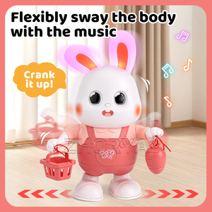 Zhorya simpatico cartone animato danza coniglio Montessori giocattoli sensoriali elettrico canto ballo bambini giocattoli educativi precoci - Product Image 2