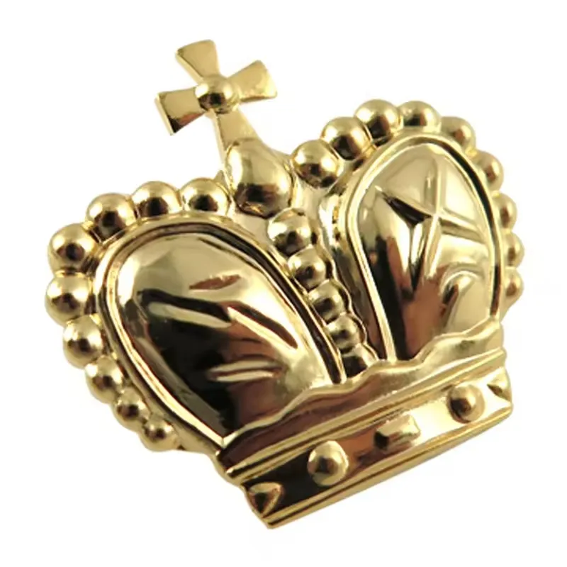 New product 2024 Customized Logo 3D Silver Gold Plated Royal Crown Lapel Pins