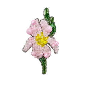 Fashionable Hole Ornaments Cartoon Purple Tail Flower Tassel Flower Rose <strong>Rice</strong> Bead Cloth Sticker <strong>Light</strong> Sew Glass Applique - Product Image 5
