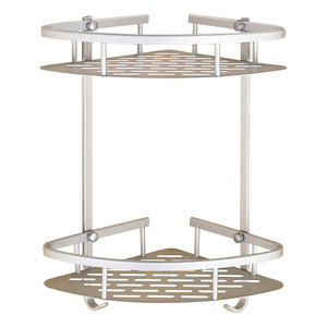 Hiện đại hai lớp tam giác giỏ nhôm Lưới Góc kệ với thép phụ kiện phần cứng cho không gian phòng tắm - Product Image 5