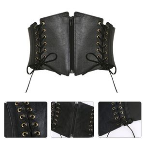 Al por mayor, Faja corsé de moda para mujer, de cuero, elástica, de cintura alta, moldeadora, estilo gótico, con cinturón ancho - Product Image 5