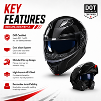 Casque de moto modulaire à visière relevable en ABS certifié DOT, casques de moto à dégagement rapide pour la conduite en plein air et le cyclisme