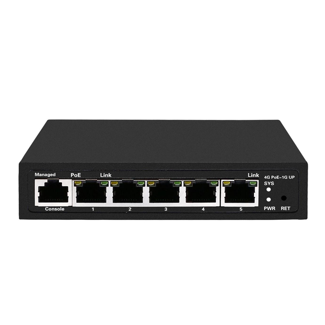 Factory Price 4 Ports 1000Mbps/Gigabit Layer 2 Managed PoE Switch with L2, CLI+WEB (POE0410M)