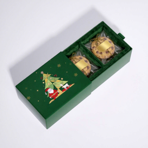 Vente flash - Boîte cadeau de Noël en carton alimentaire avec séparateurs, design personnalisé de Père Noël, pour biscuits au chocolat - Product Image 1