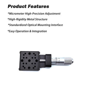 केंद्रीय ड्राइव माइक्रोमीटर एडजस्टर मैनुअल रैखिक अनुवाद चरण ऑप्टिक्स संरेखण प्लेटफॉर्म स्टेनलेस स्टील 0.005 मिमी सटीकता - Product Image 2