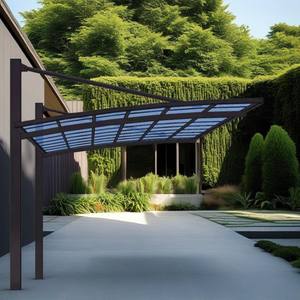 Abri de voiture économique en métal avec toit en polycarbonate solide pour allées et garages - Product Image 1