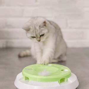 ของเล่นแมวแบบอินเทอร์แอคทีฟรักษ์โลก เกมปริศนาอัตโนมัติ ของเล่นแมวอิเล็กทรอนิกส์แบบหมุนได้ ขนนกการ์ตูนทันสมัย - Product Image 4