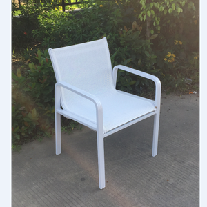 Sedia da Giardino con Telaio in Alluminio Verniciato a Polvere, Sedia da Patio Impermeabile con <span class=keywords><strong>Tessuto</strong></span> a Rete, Sedia da Ristorante in Teslin Rivestita in PVC - Product Image 4
