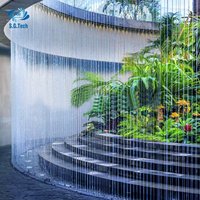 Rideau de pluie décoratif coloré 2026 avec cascade et lumières LED, rideau de pluie en acier inoxydable par WATER CROWN