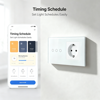 UBARO – interrupteur intelligent WiFi, prise murale EU, panneau tactile en verre trempé, commande vocale à distance, Alexa Google Home Smart Life, 240V, 1Gang