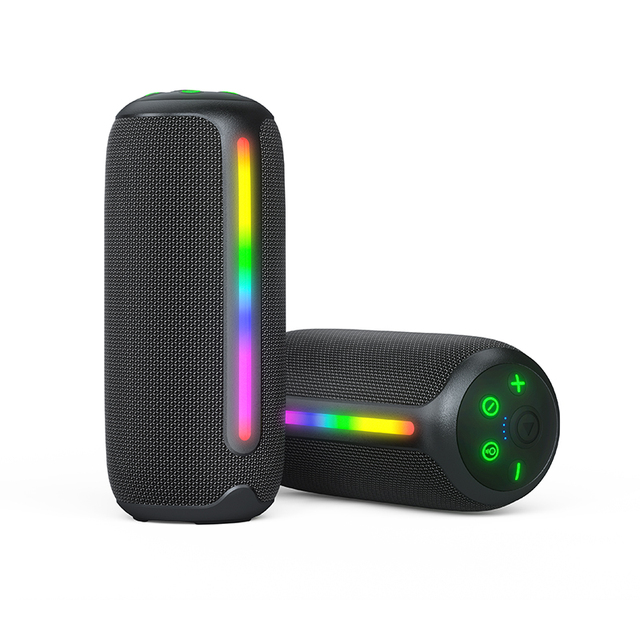 2024 New Wireless Blue Tooth Speaker, Outdoor Waterproof Portable Subwoofer with RGB Light, Cylindrical Fabric Audio