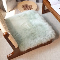 Échantillon disponible, vente en gros : Coussin de siège en peau de mouton australienne, respirant, antidérapant, tapis décoratif pour toutes les chaises