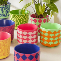 Drôle coloré perle sauge 5 pouces fleurs succulentes jardinières petits Pots de plantes d'intérieur avec drainage