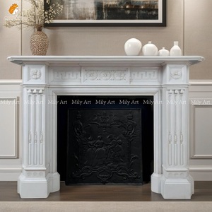 Mantel de Chimenea de Mármol Blanco MILY, Estilo Francés, Tallado a Mano de Alta Calidad, Personalizable, Decoración para el Hogar en <span class=keywords><strong>Venta</strong></span> - Product Image 4