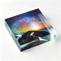 Bloque de Acrílico Personalizado de 2 cm de Grosor para Fotos, Impresión UV a Todo Color, Bloque de Acrílico Personalizado para Regalo, Recuerdo o Decoración de Escritorio