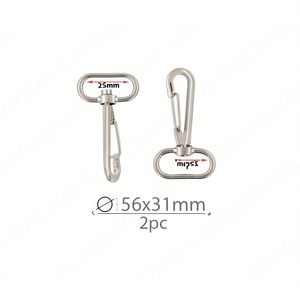 Moschettone in metallo ILAN 56x31 mm per accessori da cintura, 2 pezzi - Product Image 1