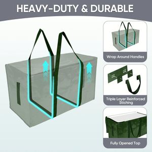 Heavy Duty Moving Bags 6 Pack <b>Large</b> Storage Totes <b>Bins</b> with Backpack Straps Strong Handles & Zippers - Product Image 3