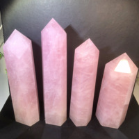 Großhandel Hochwertige natürliche rosa Rosenquarz Obelisk Heil kristall Abschluss punkte Steinturm
