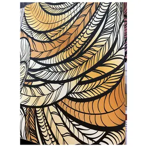 经典风格现代艺术壁纸天然树叶和羽毛设计几何图案防水聚氯乙烯壁纸