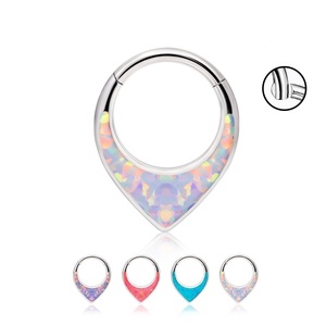 Titanyum alaşım Astm F136 burun yüzük <span class=keywords><strong>Septum</strong></span> <span class=keywords><strong>Opal</strong></span> kulak kemik damızlık dikişsiz Cochlear Piercing takı Punk Unisex - Product Image 3