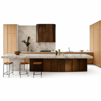 Meubles de cuisine sur mesure de luxe moderne Wabi-sabi, vente en gros, mobilier complet pour la maison, pour projets de petites entreprises