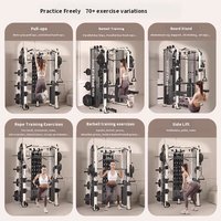 Smith Machine Multifungsi Squat Bench Press Stand Dengan Cable Crossover untuk Kebugaran di Rumah