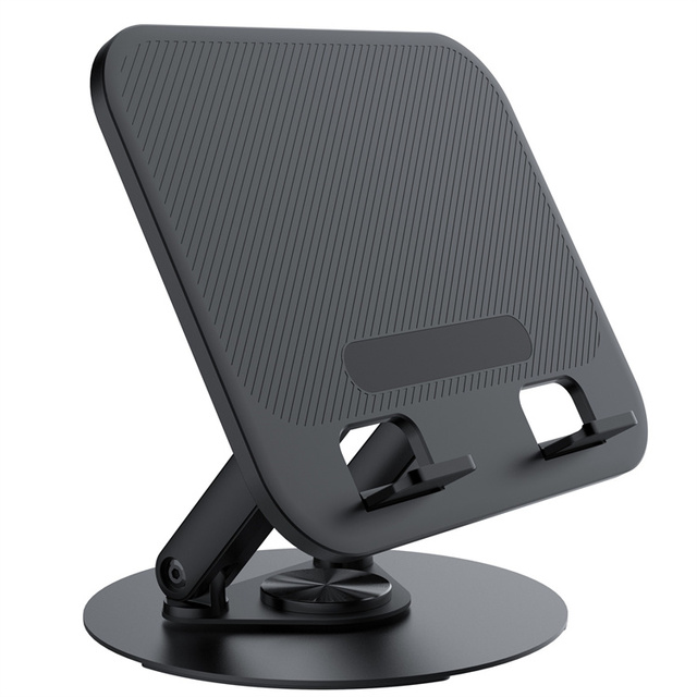 Ergonomic Portable Folding Adjustable Angle and Height 360 Degree Rotatable Tablet Riser Holder Stand for iPad and All Phones
