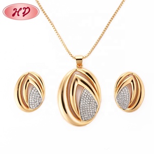 Hengdian Earring and Necklace Jewelry <b>Set</b> <b>Cheap</b> Price Fashion Fine Jewelry <b>Sets</b> 18k Gold Plated Jewelry Wedding <b>Sets</b> for Women - Product Image 5