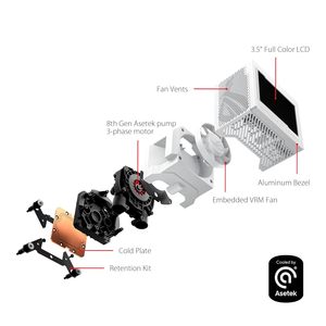 Enfriador de CPU Todo en Uno ASU Ryujin III 360 ARGB WHT de Aluminio de 360 mm, Bomba Asetek de 8.ª Generación, 3 Enfriadores Magnéticos de 120 mm, ASU Ryu - Product Image 3