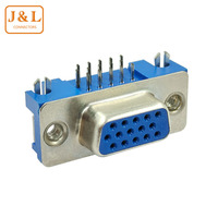 WholesaleD-sub DB15 Connecteur PCB Mount HD15P Prise mâle à angle droit Angle droit D SUB 9Pin DB9 Connecteur à vis pour PCB Mount