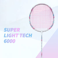 Raquette de badminton Dmantis professionnelle en carbone, aluminium et graphite, 90g, légère, avec grip en PU souple, cordes élastiques, pour l'offensive sportive