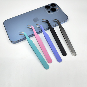 Wholesale stainless steel colored DIY curved <b>clips</b> for journaling, macaron making tools, Guka tweezers - Product Image 1