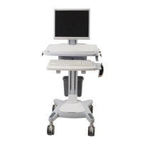 Chariot d'hôpital multifonctionnel en alliage d'aluminium à hauteur variable et personnalisable, avec support pour moniteur et clavier