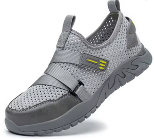 Bottes de sécurité antidérapantes pour hommes, avec embout en acier, pour l'été et l'hiver, en cuir véritable, semelle extérieure en PU, pour usage en usine - Product Image 1