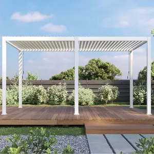 Gazebo bioclimático de aluminio para jardín, pérgola moderna, Kits de techo, pérgola de aluminio para exteriores