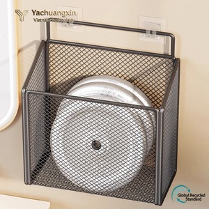 Mesh Storage <b>Basket</b> Rectangle Open Top Stackable Industrial Design <b>Table</b> Top Organizer for Sundries Medium Capacity 5-10kg - Product Image 4